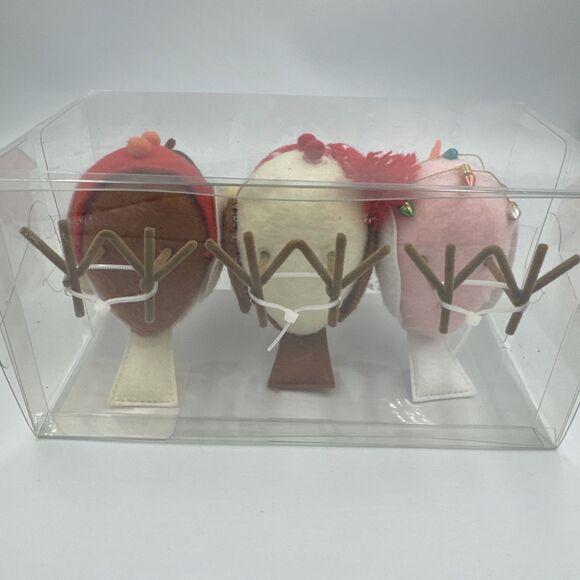 Target Wondershop 3-Pack Mini Fabric Birds 3.5" Tinsel Crinkle Bauble 2023 New - Picture 5 of 5